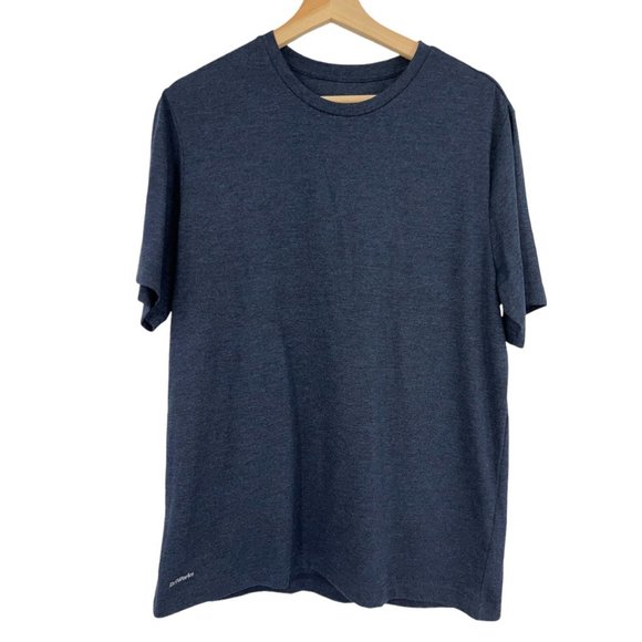 Men's Solid Blue Active T-Shirt ATHLETIC WORKS Short Sleeve Tri Blend Crewneck - Picture 4 of 10